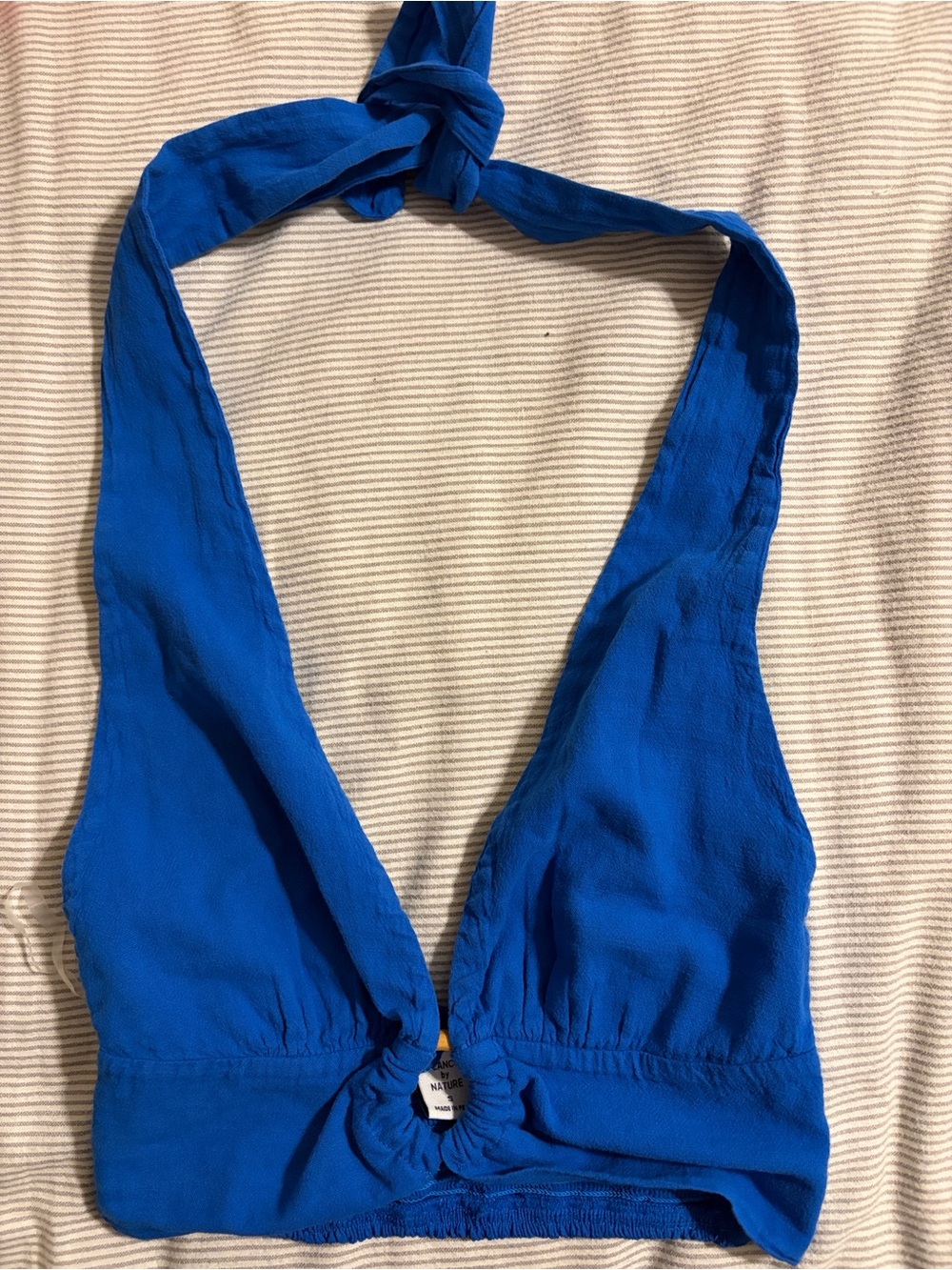 Blanco by Nature Kyra Triangle Halter Top - Royal Blue - Size Small